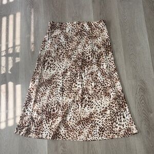 NWT LOFT High Rise Leopard Print Women's Midi Skirt